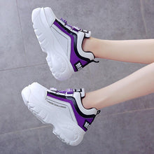 Load image into Gallery viewer, Thick Bottom Chunky Womens Sneakers White Black High Heels Strong Woman Casual Autumn Winter Footwear Casual Everyday Walking Fashionable Sneakers
