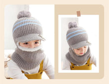 Load image into Gallery viewer, Thick Knitted Acrylic Winter Beanie Hats For Kids Child Outdoor Warm Balaclava Cap Girls Boys Bib Mask Face Cover Hairball Hat  Beanie Cap Mask Scarf Hat Set Outdoor Sport Warm Beanies Hat For Men Knitted Hats Bandana Hiking Camping Kid Neck Warmer Cap
