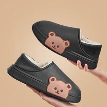 Load image into Gallery viewer, Thick Platform Winter Women Waterproof Non-Slip Home Rubber Slippers Warm Indoor Fur Cotton Women's Cozy Memory Foam Closed Back Slippers Wool-Like Blend Cotton House Shoes
