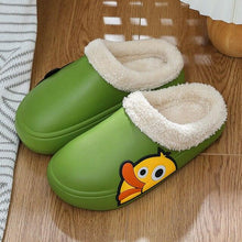 Load image into Gallery viewer, Thick Platform Winter Women Waterproof Non-Slip Home Rubber Slippers Warm Indoor Fur Cotton Women's Cozy Memory Foam Closed Back Slippers Wool-Like Blend Cotton House Shoes
