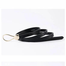 Load image into Gallery viewer, Thin Golden Buckle PU Leather Strap Belts For Women Casual Dress Luxurious Ladies Waist Belt
