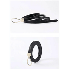 Load image into Gallery viewer, Thin Golden Buckle PU Leather Strap Belts For Women Casual Dress Luxurious Ladies Waist Belt
