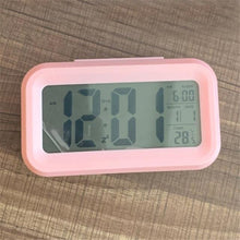 Load image into Gallery viewer, Time and Temperature Digital Table Snooze Alarm Clock  LCD Display Bedside Alarm Clock with Snooze Backlight Night Light Date and Temperature Sleep Timer for for Heavy Sleepers Children Wake Up Kids Alarm Clock Night Light for Children Desk Clock

