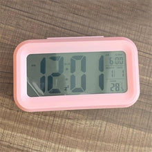 Load image into Gallery viewer, Time and Temperature Digital Table Snooze Alarm Clock  LCD Display Bedside Alarm Clock with Snooze Backlight Night Light Date and Temperature Sleep Timer for for Heavy Sleepers Children Wake Up Kids Alarm Clock Night Light for Children Desk Clock
