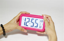 Load image into Gallery viewer, Time and Temperature Digital Table Snooze Alarm Clock  LCD Display Bedside Alarm Clock with Snooze Backlight Night Light Date and Temperature Sleep Timer for for Heavy Sleepers Children Wake Up Kids Alarm Clock Night Light for Children Desk Clock
