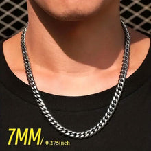 Load image into Gallery viewer, Titanium Stainless Steel Trendy Necklace Cuban Chain with Lobster Clasp
