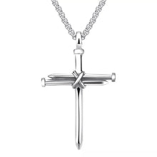 Load image into Gallery viewer, Titanium Steel Casting Steel Nails Cross Men's Pendant Punk Style

