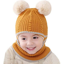 Load image into Gallery viewer, Toddler Fleece Lined Winter Bear Hat
