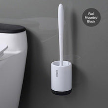 Load image into Gallery viewer, Toilet Brush and Holder Set No Dead Corners Wall-Mounted Toilet Brush Bathroom Accessories Set Toilet Brush And Bracket Set Non Slip Long Handle Soft Silicone Bristles Flexible Toilet Brush Head Wall-Mounted Drip-Proof
