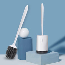 Load image into Gallery viewer, Toilet Brush and Holder Set No Dead Corners Wall-Mounted Toilet Brush Bathroom Accessories Set Toilet Brush And Bracket Set Non Slip Long Handle Soft Silicone Bristles Flexible Toilet Brush Head Wall-Mounted Drip-Proof
