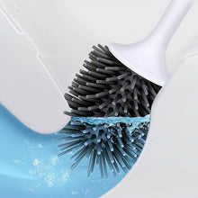 Load image into Gallery viewer, Toilet Brush and Holder Set No Dead Corners Wall-Mounted Toilet Brush Bathroom Accessories Set Toilet Brush And Bracket Set Non Slip Long Handle Soft Silicone Bristles Flexible Toilet Brush Head Wall-Mounted Drip-Proof
