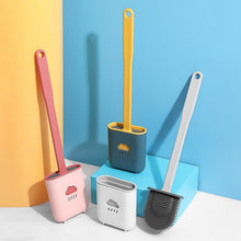 Load image into Gallery viewer, Toilet Brush Holder Sets Wall Hanging Household Floor Standing Soft Bristle Head Bathroom Cleaning Accessories Toilet Brush Set, Silicone Toilet Brush with Holder Wall Mounted With Toilet Bowl Brush And Holder Bendable Brush Head Holder Quickly Drying
