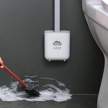 Load image into Gallery viewer, Toilet Brush Holder Sets Wall Hanging Household Floor Standing Soft Bristle Head Bathroom Cleaning Accessories Toilet Brush Set, Silicone Toilet Brush with Holder Wall Mounted With Toilet Bowl Brush And Holder Bendable Brush Head Holder Quickly Drying
