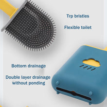 Load image into Gallery viewer, Toilet Brush Holder Sets Wall Hanging Household Floor Standing Soft Bristle Head Bathroom Cleaning Accessories Toilet Brush Set, Silicone Toilet Brush with Holder Wall Mounted With Toilet Bowl Brush And Holder Bendable Brush Head Holder Quickly Drying
