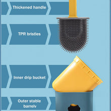 Load image into Gallery viewer, Toilet Brush Holder Sets Wall Hanging Household Floor Standing Soft Bristle Head Bathroom Cleaning Accessories Toilet Brush Set, Silicone Toilet Brush with Holder Wall Mounted With Toilet Bowl Brush And Holder Bendable Brush Head Holder Quickly Drying
