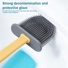 Load image into Gallery viewer, Toilet Brush Holder Sets Wall Hanging Household Floor Standing Soft Bristle Head Bathroom Cleaning Accessories Toilet Brush Set, Silicone Toilet Brush with Holder Wall Mounted With Toilet Bowl Brush And Holder Bendable Brush Head Holder Quickly Drying
