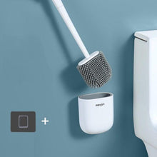 Load image into Gallery viewer, Toilet Brush With Holder Set Long Handled Flex Rubber Silicone Drain Cleaner Brush Wall Mounted Bathroom Accessories Wall Toilet Brush And Holder Set Flexible Toilet Bowl Cleaner Brush With Silicone Bristles Bendable Brush Head To Clean Toilet
