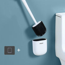 Load image into Gallery viewer, Toilet Brush With Holder Set Long Handled Flex Rubber Silicone Drain Cleaner Brush Wall Mounted Bathroom Accessories Wall Toilet Brush And Holder Set Flexible Toilet Bowl Cleaner Brush With Silicone Bristles Bendable Brush Head To Clean Toilet
