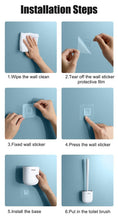 Load image into Gallery viewer, Toilet Brush With Holder Set Long Handled Flex Rubber Silicone Drain Cleaner Brush Wall Mounted Bathroom Accessories Wall Toilet Brush And Holder Set Flexible Toilet Bowl Cleaner Brush With Silicone Bristles Bendable Brush Head To Clean Toilet
