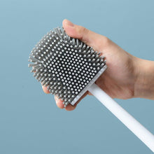 Load image into Gallery viewer, Toilet Brush With Holder Set Long Handled Flex Rubber Silicone Drain Cleaner Brush Wall Mounted Bathroom Accessories Wall Toilet Brush And Holder Set Flexible Toilet Bowl Cleaner Brush With Silicone Bristles Bendable Brush Head To Clean Toilet
