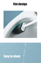 Load image into Gallery viewer, Toilet Brush With Holder Set Long Handled Flex Rubber Silicone Drain Cleaner Brush Wall Mounted Bathroom Accessories Wall Toilet Brush And Holder Set Flexible Toilet Bowl Cleaner Brush With Silicone Bristles Bendable Brush Head To Clean Toilet
