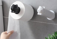 Load image into Gallery viewer, Toilet Paper Holder Cat Kitchen Roll Holder Adhesive Wall Towel Rack Creative Bathroom Tissue Hanger Paper Towel Holder Toliet Paper Holder
