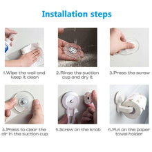 Load image into Gallery viewer, Toilet Paper Holder Super Storage Suction Cup Wall Mount Removable Rack Suction Cup Toilet Paper Holder  Wall Mount Plastic Tissue Roll Dispenser For Bathroom And Kitchen
