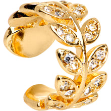 Load image into Gallery viewer, Clear Gem Crown of Leaves Adjustable Ear Cuff
