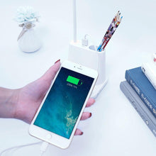 Load image into Gallery viewer, Touch Dimmable LED Desk Lamp 10W Wireless Charging/USB  Charging Table Light for Children Kids Reading Study Bedside Bedroom Decorative Table Lamp Cute Study Lamps for Bedroom Décor
