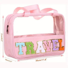 Load image into Gallery viewer, Transparent Letter Pattern Makeup Bag with Handle
