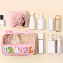 Load image into Gallery viewer, Transparent Letter Pattern Makeup Bag with Handle
