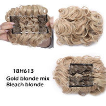 Load image into Gallery viewer, Trending LARGE Comb Clip In Curly Hair Extension Synthetic Hair Pieces Chignon Women Updo Cover Hairpiece Extension Hair Bun Clip in Hair Extension For Volumized Hair Buns For Girls
