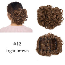 Load image into Gallery viewer, Trending LARGE Comb Clip In Curly Hair Extension Synthetic Hair Pieces Chignon Women Updo Cover Hairpiece Extension Hair Bun Clip in Hair Extension For Volumized Hair Buns For Girls
