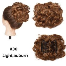 Load image into Gallery viewer, Trending LARGE Comb Clip In Curly Hair Extension Synthetic Hair Pieces Chignon Women Updo Cover Hairpiece Extension Hair Bun Clip in Hair Extension For Volumized Hair Buns For Girls
