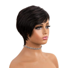 Load image into Gallery viewer, Trending Natural Color Short Bob Straight Human Wigs With Bangs Brazilian Virgin Hair Pixie Cut Wig Human Hair Wig For Black Women Gifts for Girlfriends
