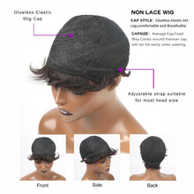 Load image into Gallery viewer, Trending Natural Color Short Bob Straight Human Wigs With Bangs Brazilian Virgin Hair Pixie Cut Wig Human Hair Wig For Black Women Gifts for Girlfriends
