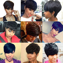 Load image into Gallery viewer, Trending Natural Color Short Bob Straight Human Wigs With Bangs Brazilian Virgin Hair Pixie Cut Wig Human Hair Wig For Black Women Gifts for Girlfriends
