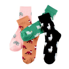 Load image into Gallery viewer, Trendy Alpaca Elephant Fox Rabbit Animal socks Cotton Casual Socks Warm Unisex Streetwear Cute Funny Socks Short Happy Ankle Socks For Animal Lover Men And Women
