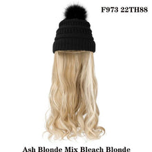 Load image into Gallery viewer, Trendy Hat Wig Synthetic Long Wavy Wigs with Beret Hat Knitted Fashion black Autumn Winter Cap Hair Extensions Wigs For Black Women Cosplay Wigs For Women
