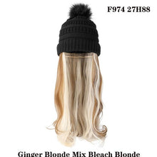 Load image into Gallery viewer, Trendy Hat Wig Synthetic Long Wavy Wigs with Beret Hat Knitted Fashion black Autumn Winter Cap Hair Extensions Wigs For Black Women Cosplay Wigs For Women

