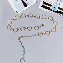 Load image into Gallery viewer, Trendy Heart Shaped Design Body Long Chain Ladies Belts Modern Metal Waist Chain Love Belts For Women
