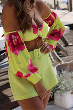 Load image into Gallery viewer, Trendy High Waist Bikini New Long Sleeve Swimsuit  Women's Long Sleeve High Waist Off-Shoulder Swimwear Women Bubble Sleeve Bikinis Mesh Charming Beach Wear
