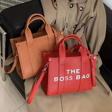 Load image into Gallery viewer, Trendy Leather Tote Bag Small Personalized Top Handle Crossbody Handbags
