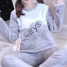 Load image into Gallery viewer, Trendy Pajama Women Thick Flannel Warm Female Winter Pajama Set Long Sleeve Full Trousers Two Piece Pajamas  Cartoon Pajamas Women Pajamas Set Sleepwear Autumn Plus Size Top Long Pant Sleepwear Girls Pajamas
