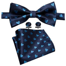 Load image into Gallery viewer, Trendy Patterned Silk Jacquard Plaid Bowtie With  Pocket Square And Cufflinks Set For Men Unique  Butterfly Party Wedding Casual Business Bowtie For Men
