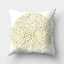 Load image into Gallery viewer, Tropical Leaf Flower Green Yellow Pillowcase Decorative Throw Pillow Case Cushion Cover Gold Stamping Leaves Polyester Cushion Cover Throw Pillow Decorative Cushions Home Decor Pillow Covers
