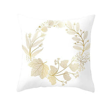 Load image into Gallery viewer, Tropical Leaf Flower Green Yellow Pillowcase Decorative Throw Pillow Case Cushion Cover Gold Stamping Leaves Polyester Cushion Cover Throw Pillow Decorative Cushions Home Decor Pillow Covers
