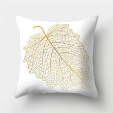 Load image into Gallery viewer, Tropical Leaf Flower Green Yellow Pillowcase Decorative Throw Pillow Case Cushion Cover Gold Stamping Leaves Polyester Cushion Cover Throw Pillow Decorative Cushions Home Decor Pillow Covers

