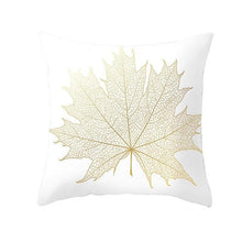 Load image into Gallery viewer, Tropical Leaf Flower Green Yellow Pillowcase Decorative Throw Pillow Case Cushion Cover Gold Stamping Leaves Polyester Cushion Cover Throw Pillow Decorative Cushions Home Decor Pillow Covers
