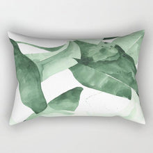 Load image into Gallery viewer, Tropical Plants Flowers Beauty Pattern Pillow Covers Short Plush Tropical Palm Leaves Throw Pillow Cover Summer Exotic Jungle Plant Tropical Palm On The Geometric Cotton LinGEOen Decorative Rectangular Pillowcase Rectangle Small Pillow Cases
